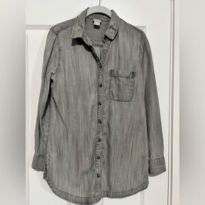Chico's Light Gray Casual Button Down Shirt
